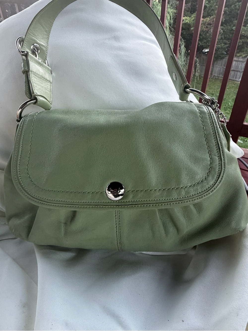 Vintage green pistachio boho bag